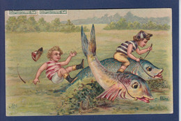 CPA Poisson Surréalisme Montage Position Humaine Circulé - Fish & Shellfish