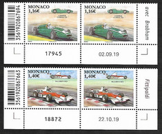 Monaco 2020 -  Yv N° 3227 & 3228 ** - Cooper Climax T53 Et Mac Laren M23 (bas De Feuille - Daté) - Unused Stamps