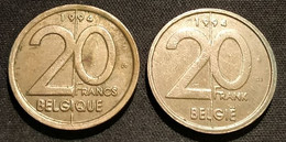 BELGIQUE - BELGIUM - Lot De 2 Pièces - 20 FRANCS - Albert II - 1994 FR - 1994 NL - KM 191 - KM 192 - 20 Francs
