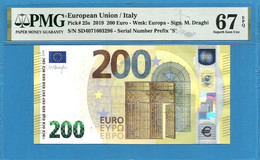 200 EURO ITALY DRAGHI SD-S008 PMG 67 (D011) - 200 Euro