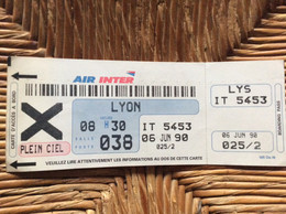 AIR INTER  Carte D’Embarquement  BOARDING PASS  Juin 1990 - Bordkarten