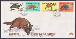 Cb5126 HONG KONG 1982,  SG 411-4  Hong Kong Fauna, Animals,  FDC - Cartas & Documentos