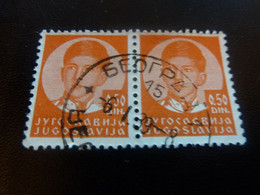 Roi Pierre II - Val 0.50 Din. - Orange - Double Oblitérés - Année 1939 - - Oblitérés