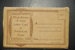 CP,  North-East Coast EXHIBITION 1929 (N° 2) Valentine's Photo-Brown 6 View Letter Card - Newcastle-upon-Tyne