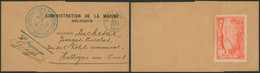 Bande Imprimée "administration De La Marine" + Cachet Construction Marine (Ostende) Et Vignette > Hollogne-aux-pierre - Erinnophilie - Reklamemarken [E]