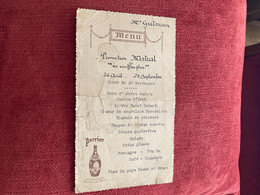 Menue Aviation Promotion Mistral Esta Arts Et Métiers 1947-48 Gutman Manuscrits Autiographe Dîner  Pub Perrier - Menu Cards