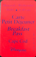 FRANCE  -  DisneyLAND Paris  -  Carte Petit Déjeuner  -  Rouge  -  Mercredi -  10h10 - Disney Passports