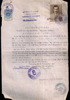 Grecia - Ancien Document Avec Timbres Fiscaux - Briefe U. Dokumente