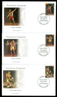 French Polynesia 2002 Traditional Sports 3xFDC - Briefe U. Dokumente