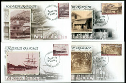 French Polynesia 2003 Old Papeete Views 4xFDC - Briefe U. Dokumente