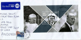 Hommage Au Prince Philip. Bloc-feuillet Nouvelle-Zélande Sur Lettre Adressée Andorra, Avec Timbre à Date Arrivéee - Covers & Documents