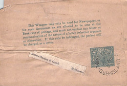QUEENSLAND - WRAPPER 1/2 PENNY 1895 > MELBOURNE / GR123 - Covers & Documents