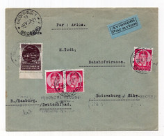 1937. KINGDOM OF YUGOSLAVIA,SERBIA,BELGRADE TO GERMANY,AIRMAIL COVER - Posta Aerea