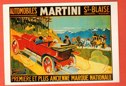 ZQB-01 Automobiles MARTINI Saint-Blaise Première Et Plus Ancienne Marque Suisse.Repro Affiche Grand Format  Non Circulé - Saint-Blaise