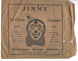 Très Rare Pantin En Carton Jimmy Le Clown Dansant - Extremely Rare Jimmy The Dancing Clowm Cardboard Puppet - Circus - Jugetes Antiguos