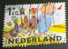 Nederland - NVPH - 3362 F - 2015 - Gebruikt - Cancelled - Kinderzegels - Kind - Eend - Gans - Kat - Varken - Used Stamps