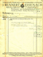 Eisenach Thüringen 1944 Deko Rechnung " J.Rennert Korbwaren- Und Korbmöbelfabrik Rohrmöbelindustrie" - Agricultura