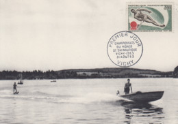 Carte  Maximum   1er   Jour    FRANCE    Championnat  Du  Monde  De  SKI   NAUTIQUE     VICHY   1963 - Waterski