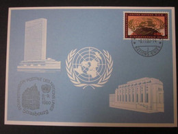 A RARE 1980 STRASBOURG STAMP EXHIBITION SOUVENIR CARD WITH FIRST DAY OF EVENT CANCELLATION. ( 02254 ) - Covers & Documents