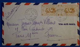 Q8 LA REUNION BELLE LETTRE 1946 PAR AVION PETIT BUREAU SAINTE ROSE POUR PARIS FRANCE+ PAIRE DE TP + AFFRANCHIS. PLAISANT - Brieven En Documenten