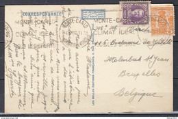 Postkaart Van Monte Carlo Naar Bruxelles - Covers & Documents