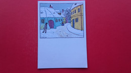 Unicef.Village Street In Snow...by Carl Krenek,Wiener Werkstatte No.909 - Wiener Werkstätten