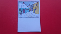 Unicef.Village Street In Snow...by Carl Krenek,Wiener Werkstatte No.909 - Wiener Werkstaetten