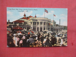 Long Beach Bath House  Showing Crowd On Beach  Long Beach California > Long Beach         Ref  5236 - Long Beach