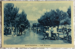 OLD POSTCARD RAZGLEDNICA PUGLIA MANFEDONIA VISTA MIRAMARE CARROZZA EDIZ.ANTONIO DE FRANCESCO CARTOLINA NON USATA 1 - Manfredonia