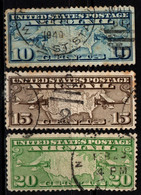 S022E - USA, 1926-1927 - SC#: C7-C9 - USED - AIR MAIL - 1a. 1918-1940 Oblitérés