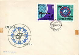 ROUMANIE. N°2341 & 2344 De 1967 Sur Enveloppe 1er Jour. Exposition Internationale De Montréal. - 1967 – Montreal (Canada)