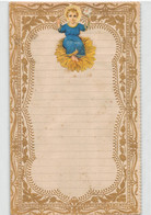 10221 "LETTERINA DI NATALE - GESU' BAMBINO - 1880" IMMAGINE RELIGIOSA IN CROMOLIT., BORDI MERLETTATI IN ORO, IN RILIEVO - Autres & Non Classés