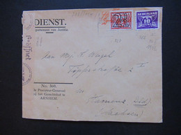 Niederlande 1942 OKW Zensurbeleg Geöffnet Umschlag Dienst Departement Van Justitie Procureur General Gerechtshof Arnhem - Lettres & Documents
