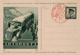 Ganzsache Autoposta Masaryk 30.10.1937 [vgl. Denkmal Der Grauen Busse T4] - Bratislava - Sin Clasificación