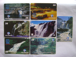 BRAZIL / BRASIL - 12 PHONE CARDS "QUEDAS D'AGUA / WATER FALLS", VARIOUS OPERATORS 1998 TO 2000 - Paysages