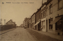 Herseaux (Mouscron) Rue De La Station - Gare D'Herseaux - Estaimpuis 1946 Met 50c Taxe Stamp - Moeskroen