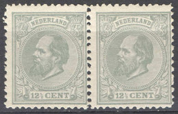 Nederland 1875 NVPH Nr 22 Paar Ongebruikt/MH Koning Willem III, King William III - Unused Stamps