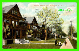 LONDON, ONTARIO - CENTRAL AVENUE, CORNER WELLINGTON ST. - ANIMATED WITH KIDS - TRAVEL IN 1907 - - London