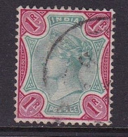 India Victoria 1892 One Roupee Green And Red Good Used - Autres & Non Classés