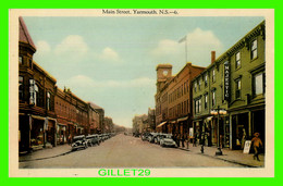 YARMOUTH, NOVA SCOTIA - MAIN STREET - ANIMATED PEOPLES & OLD CARS - - Yarmouth