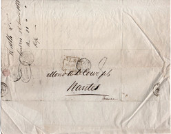 LETTRE LONDON NANTES 1853 CACHETS  A VOIR ????? - ...-1840 Precursores