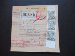 DDR 1963 / 70 Paketkarte Ulbricht 1 DM Nr.968 OR MeF Ober Und Unterrand Karl - Marx Stadt Nach Brüssel - Lettres & Documents