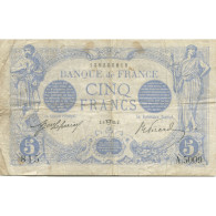France, 5 Francs, Bleu, TB, Fayette:2.26, KM:70 - 5 F 1912-1917 ''Bleu''