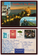 1983 San Marino Saint Marin Postcard Multiview Sent To GB Carte Ak - Lettres & Documents