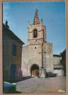 CPSM 84 - LAPALUD - L'église - TB PLAN CENTRE VILLAGE - TB Monument CROIX + Automobiles - Lapalud