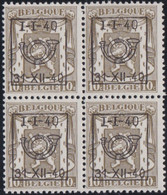 Belgie   .   OBP   .   PRE  439  .  Blok 4 Zegels      .   **    .    Postfris   .  / .  Neuf SANS Charnière - Typo Precancels 1936-51 (Small Seal Of The State)