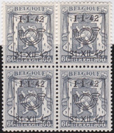Belgie   .   OBP   .   PRE  483 . Blok 4 Zegels      .   **    .    Postfris   .  / .  Neuf SANS Charnière - Typografisch 1936-51 (Klein Staatswapen)