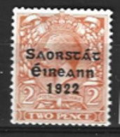 Ireland  1922  SG  55   2d Overprint  Lightly Mounted Mint - Neufs