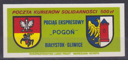 Poland SOLIDARITY (S117): Couriers Post PE Pogon Crest (green) - Vignettes Solidarnosc