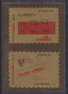 Poland SOLIDARITY (S155): Elections 89 (brown-gold Pair) - Vignettes Solidarnosc